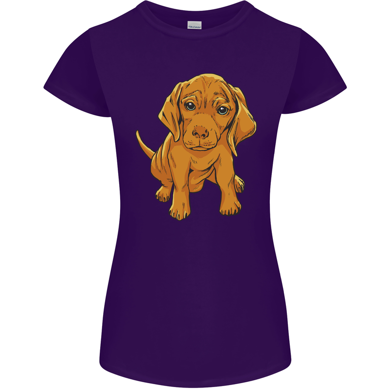 Hungarian Magyar Magyar Vizsla Puppy Dog Womens Petite Cut T-Shirt Purple