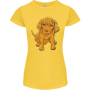 Hungarian Magyar Magyar Vizsla Puppy Dog Womens Petite Cut T-Shirt Yellow