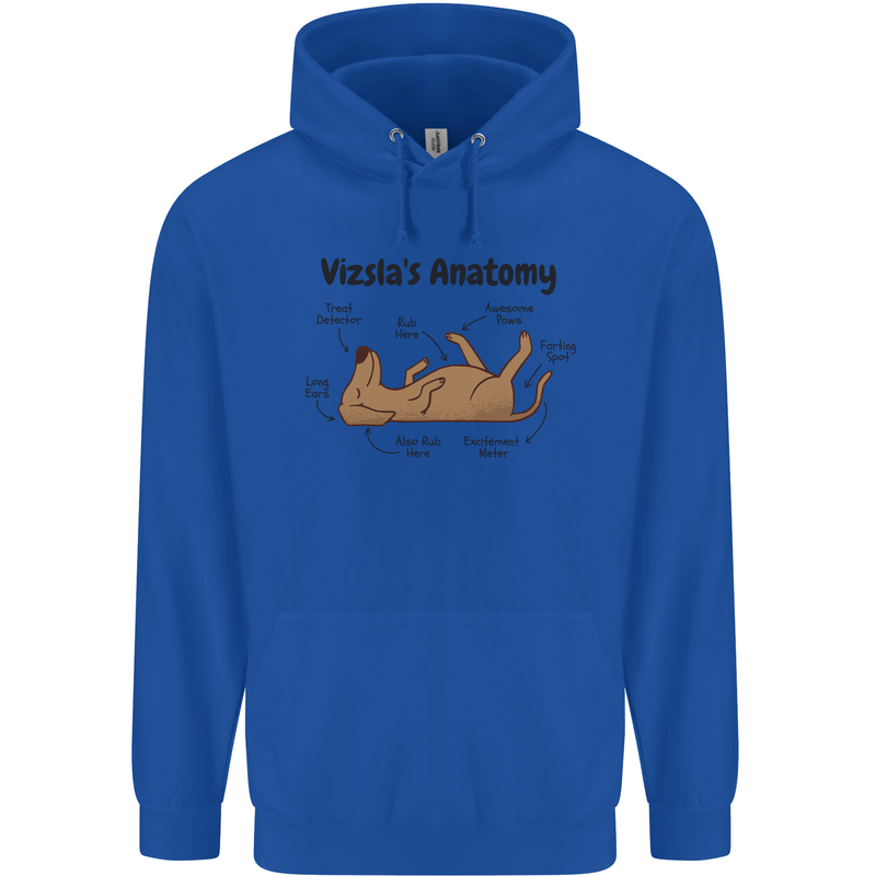 Hungarian Magyar Vizsla Anatomy Funny Dog Mens 80% Cotton Hoodie Royal Blue
