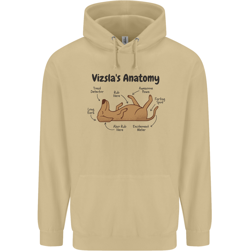 Hungarian Magyar Vizsla Anatomy Funny Dog Mens 80% Cotton Hoodie Sand
