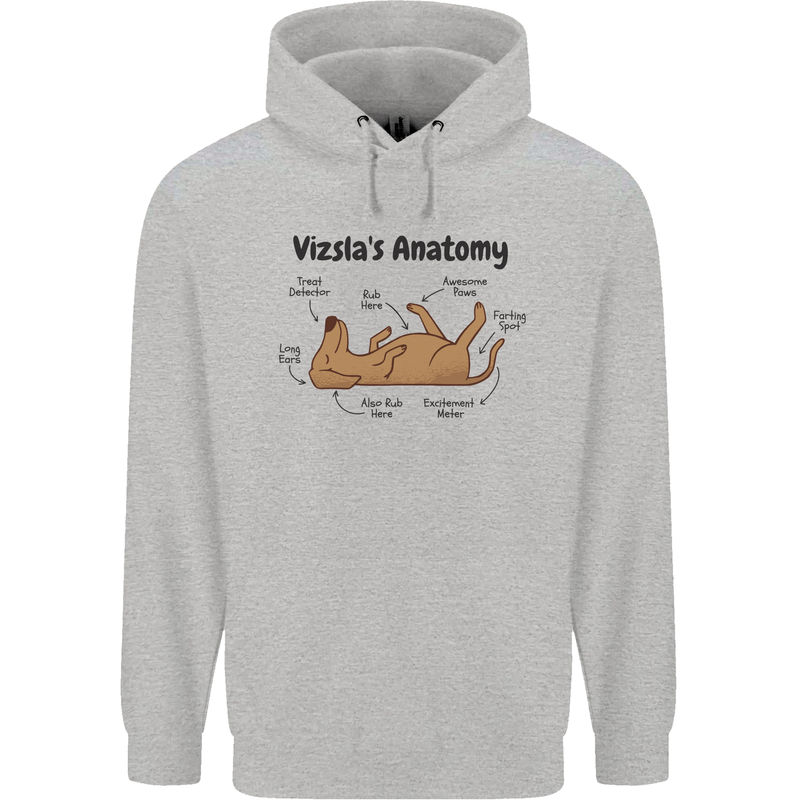 Hungarian Magyar Vizsla Anatomy Funny Dog Mens 80% Cotton Hoodie Sports Grey