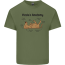 Hungarian Magyar Vizsla Anatomy Funny Dog Mens Cotton T-Shirt Tee Top Military Green
