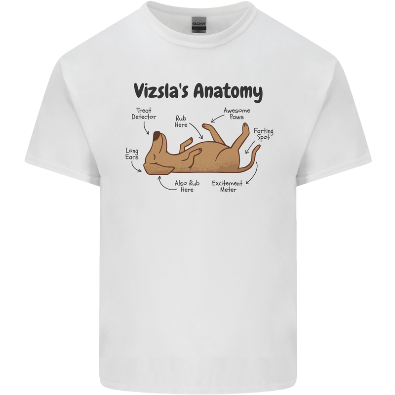 Hungarian Magyar Vizsla Anatomy Funny Dog Mens Cotton T-Shirt Tee Top White