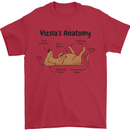 Hungarian Magyar Vizsla Anatomy Funny Dog Mens T-Shirt 100% Cotton Red