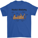 Hungarian Magyar Vizsla Anatomy Funny Dog Mens T-Shirt 100% Cotton Royal Blue