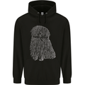 Hungarian Puli Dog Mens 80% Cotton Hoodie Black
