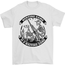 Hunting Game is a Waiting Game Hunter Skull Mens T-Shirt 100% Cotton White