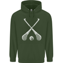 Hurling Bats and Ball Childrens Kids Hoodie Forest Green