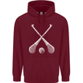 Hurling Bats and Ball Childrens Kids Hoodie Maroon