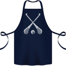 Hurling Bats and Ball Cotton Apron 100% Organic Navy Blue