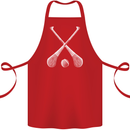 Hurling Bats and Ball Cotton Apron 100% Organic Red