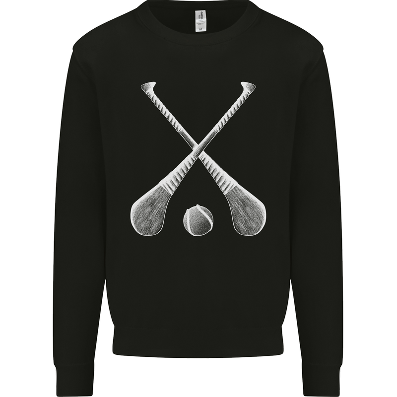 Hurling Bats and Ball Kids Sweatshirt Jumper Black