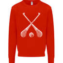 Hurling Bats and Ball Kids Sweatshirt Jumper Bright Red