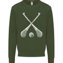 Hurling Bats and Ball Kids Sweatshirt Jumper Forest Green