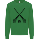 Hurling Bats and Ball Kids Sweatshirt Jumper Irish Green