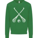 Hurling Bats and Ball Kids Sweatshirt Jumper Irish Green