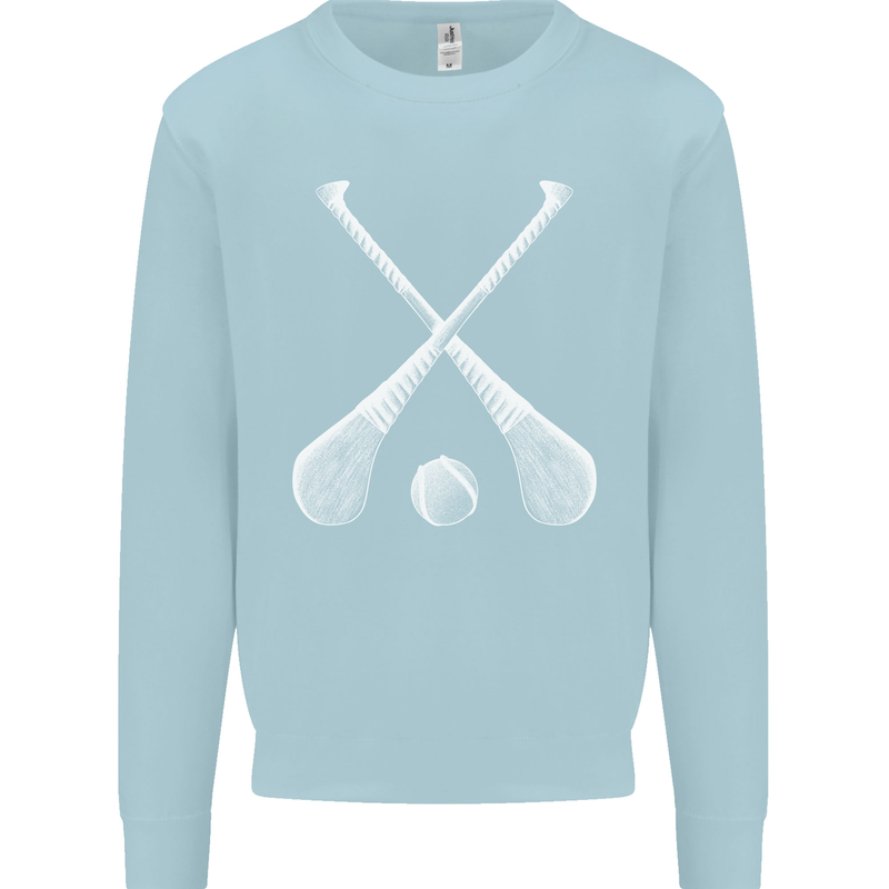 Hurling Bats and Ball Kids Sweatshirt Jumper Light Blue