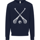 Hurling Bats and Ball Kids Sweatshirt Jumper Navy Blue