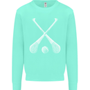 Hurling Bats and Ball Kids Sweatshirt Jumper Peppermint