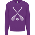 Hurling Bats and Ball Kids Sweatshirt Jumper Purple