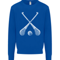 Hurling Bats and Ball Kids Sweatshirt Jumper Royal Blue