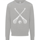 Hurling Bats and Ball Kids Sweatshirt Jumper Sports Grey