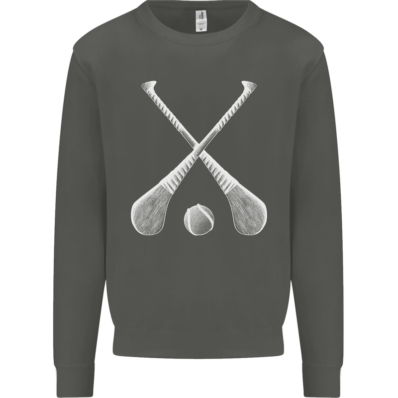 Hurling Bats and Ball Kids Sweatshirt Jumper Storm Grey