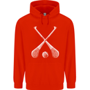 Hurling Bats and Ball Mens 80% Cotton Hoodie Bright Red