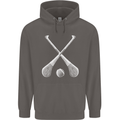 Hurling Bats and Ball Mens 80% Cotton Hoodie Charcoal
