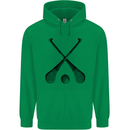 Hurling Bats and Ball Mens 80% Cotton Hoodie Irish Green