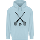 Hurling Bats and Ball Mens 80% Cotton Hoodie Light Blue
