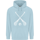 Hurling Bats and Ball Mens 80% Cotton Hoodie Light Blue