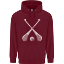 Hurling Bats and Ball Mens 80% Cotton Hoodie Maroon