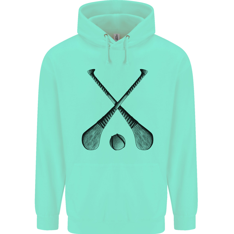 Hurling Bats and Ball Mens 80% Cotton Hoodie Peppermint