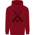 Hurling Bats and Ball Mens 80% Cotton Hoodie Red