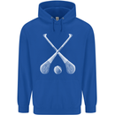 Hurling Bats and Ball Mens 80% Cotton Hoodie Royal Blue