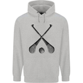 Hurling Bats and Ball Mens 80% Cotton Hoodie Sports Grey