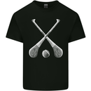 Hurling Bats and Ball Mens Cotton T-Shirt Tee Top Black
