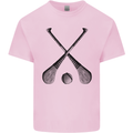 Hurling Bats and Ball Mens Cotton T-Shirt Tee Top Light Pink