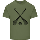 Hurling Bats and Ball Mens Cotton T-Shirt Tee Top Military Green