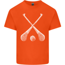 Hurling Bats and Ball Mens Cotton T-Shirt Tee Top Orange