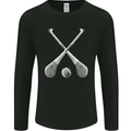 Hurling Bats and Ball Mens Long Sleeve T-Shirt Black