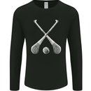 Hurling Bats and Ball Mens Long Sleeve T-Shirt Black