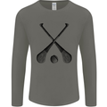 Hurling Bats and Ball Mens Long Sleeve T-Shirt Charcoal