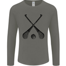 Hurling Bats and Ball Mens Long Sleeve T-Shirt Charcoal