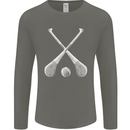 Hurling Bats and Ball Mens Long Sleeve T-Shirt Charcoal