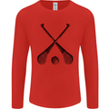 Hurling Bats and Ball Mens Long Sleeve T-Shirt Red
