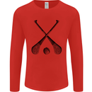 Hurling Bats and Ball Mens Long Sleeve T-Shirt Red