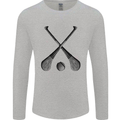 Hurling Bats and Ball Mens Long Sleeve T-Shirt Sports Grey