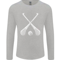 Hurling Bats and Ball Mens Long Sleeve T-Shirt Sports Grey